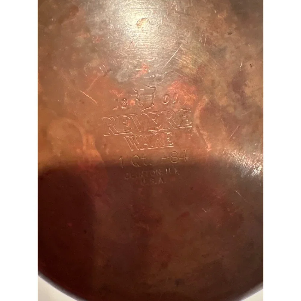 Vintage Revere Ware Stainless Steel 1qt. Saucepan With Black Handle NO Lid